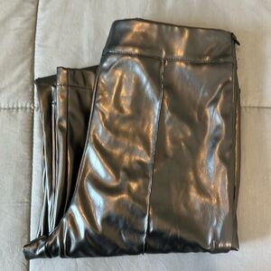 Princess Polly Braden Faux Leather Flare Pant Size 6